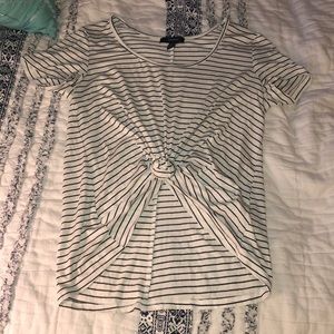 white and black stripped t-shirt